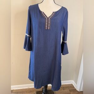 Naïf embroidered denim midi dress SZ SM